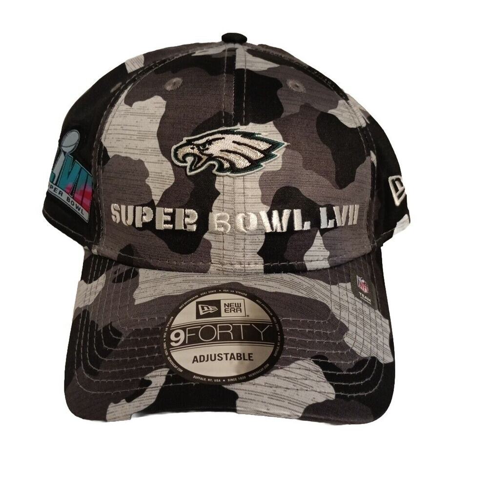 Philadelphia Eagles Super Bowl 57 Gray Camo Hat Men's OSFA Snapback New Era